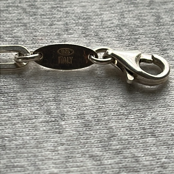 Paolo Romeo Made in Italy Sterling Silver paper clip necklace, 15-16 inches - Picture 7 of 16